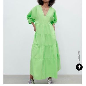 Zara Tiered Poplin Dress